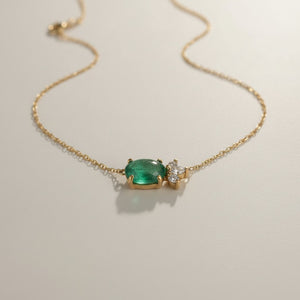 Whirling Emerald Necklace - 14K Necklace