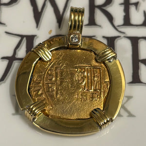 Spanish gold coin -  1 Escudos - Philip II - Assayer "B" (1592-1612)