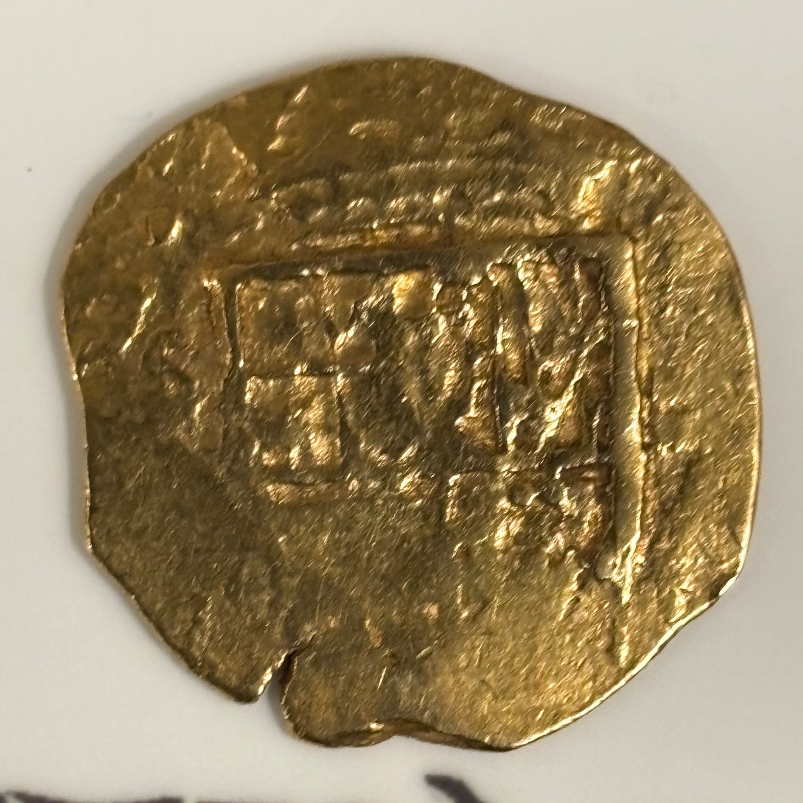 Spanish gold coin -  2 Escudos - Philip II - Assayer "B" (1592-1612)