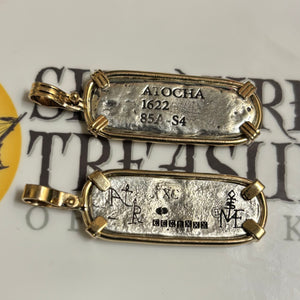 Limited Edition - Atocha Silver Bar Pendant -14K Gold Mount