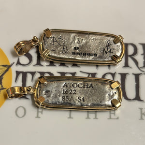 Limited Edition - Atocha Silver Bar Pendant -14K Gold Mount