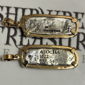 Limited Edition - Atocha Silver Bar Pendant -14K Gold Mount