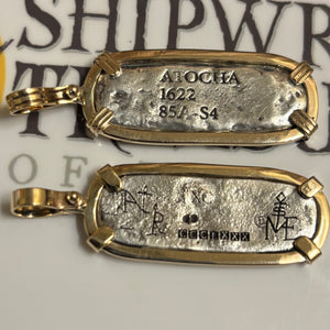 Limited Edition - Atocha Silver Bar Pendant -14K Gold Mount