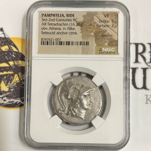 Ancient Greek - Athena + Nike - AR Tetradrachma - Circa  305-100 BCE