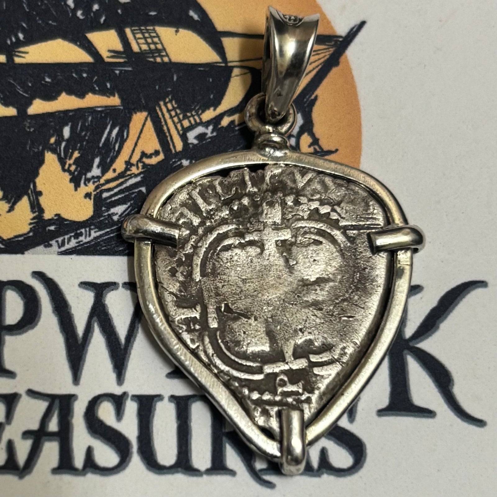 Beachcombers Series - 1 Reales Spanish Cob - Dated 1653 -  Mounted in Sterling Silver