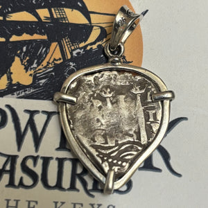 Beachcombers Series - 1 Reales Spanish Cob - Dated 1653 -  Mounted in Sterling Silver