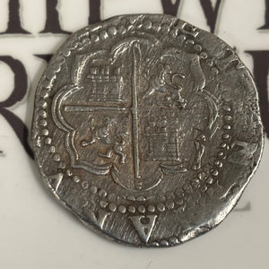 Authentic Spanish Cob - Non Shipwreck - Lima "D" - 4 Reales - Grade 2 - Assayer: Diego de la Torre