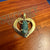 1715 Fleet Uncut Colombian Shipwreck Emerald - 3.15 CT Mounted in 14k Heart Pendant