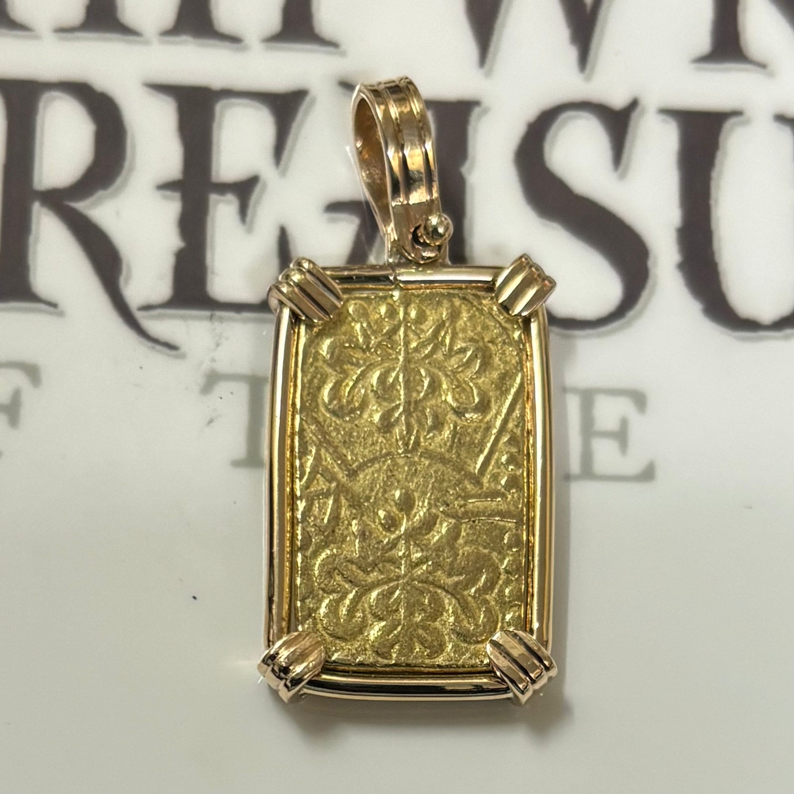 Japanese Samurai Coin - Nibu-Kin (2Bu) - Meija Era (1868-1869) - Mounted in a 14K gold bezel