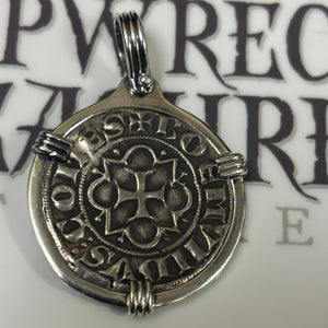 Ancient Crusader Coin - Bohemond VI - Circa (1252 - 1268) CE - Mounted in Sterling Silver