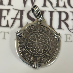 Ancient Crusader Coin - Bohemond VI - Circa (1252 - 1268) CE - Mounted in Sterling Silver