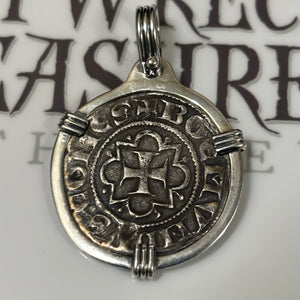 Ancient Crusader Coin - Bohemond VI - Circa (1252 - 1268) CE - Mounted in Sterling Silver