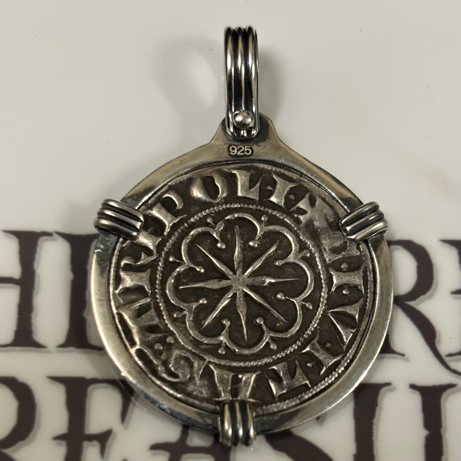 Ancient Crusader Coin - Bohemond VI - Circa (1252 - 1268) CE - Mounted in Sterling Silver