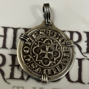 Ancient Crusader Coin - Bohemond VI - Circa (1252 - 1268) CE - Mounted in Sterling Silver