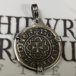 Ancient Crusader Coin - Bohemond VI - Circa (1252 - 1268) CE - Mounted in Sterling Silver