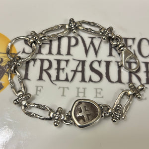 Rimac River coin (Peru) - 1/2 Reales - Sterling Silver Bracelet
