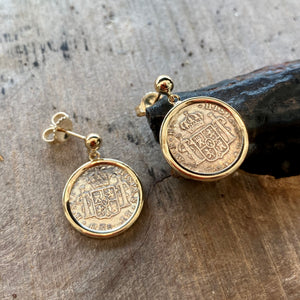 El Cazador Shipwreck - 1/2 Reales - Fine Plus - Dated 1780- Pair of Earrings