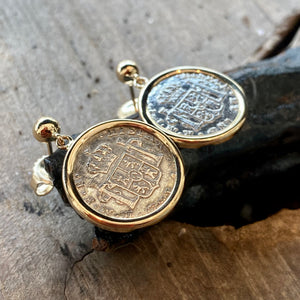 El Cazador Shipwreck - 1/2 Reales - Fine Plus - Dated 1780- Pair of Earrings
