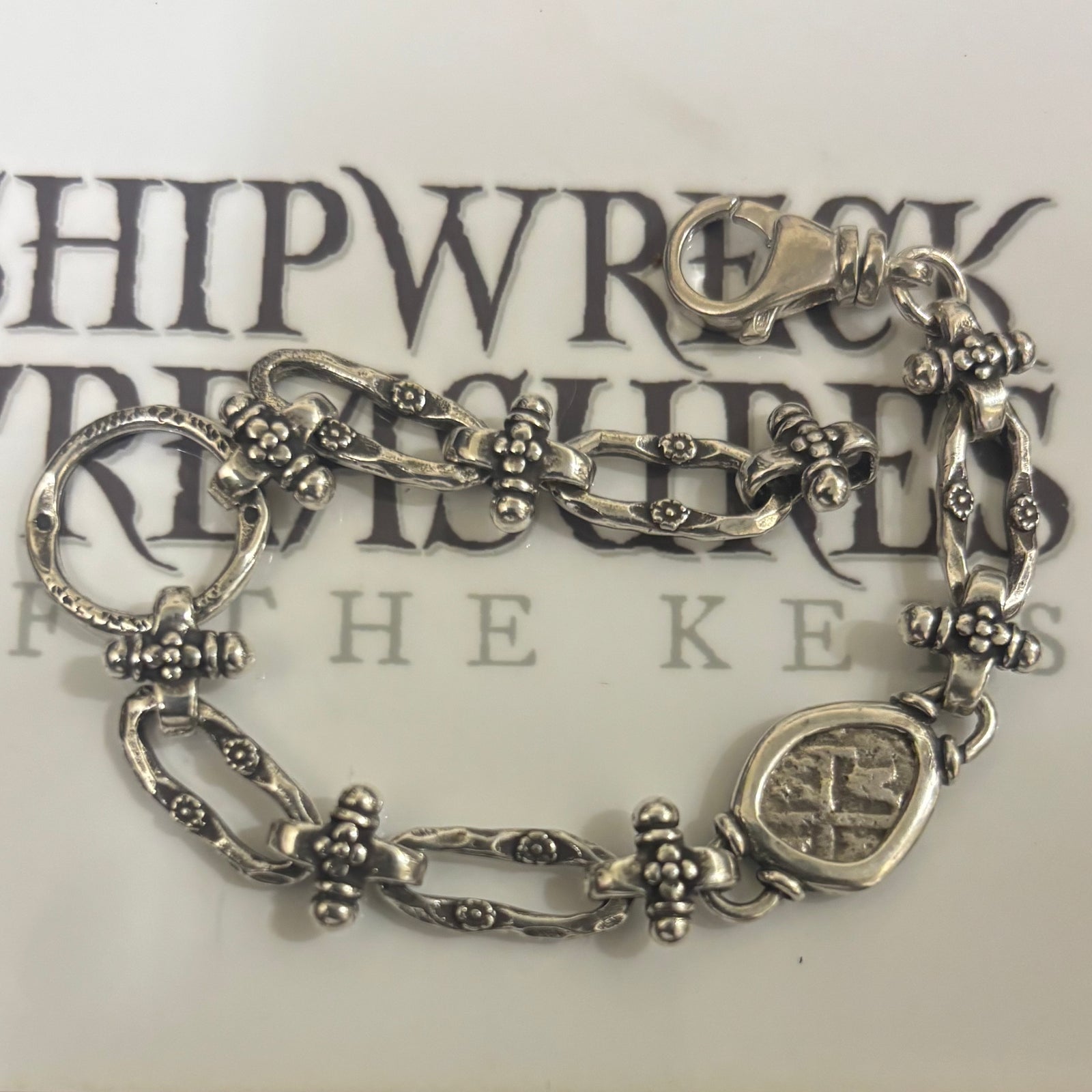 Rimac River coin (Peru) - 1/2 Reales - Sterling Silver Bracelet
