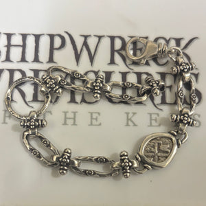 Rimac River coin (Peru) - 1/2 Reales - Sterling Silver Bracelet
