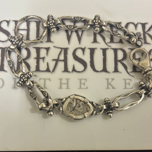 Rimac River coin (Peru) - 1/2 Reales - Sterling Silver Bracelet