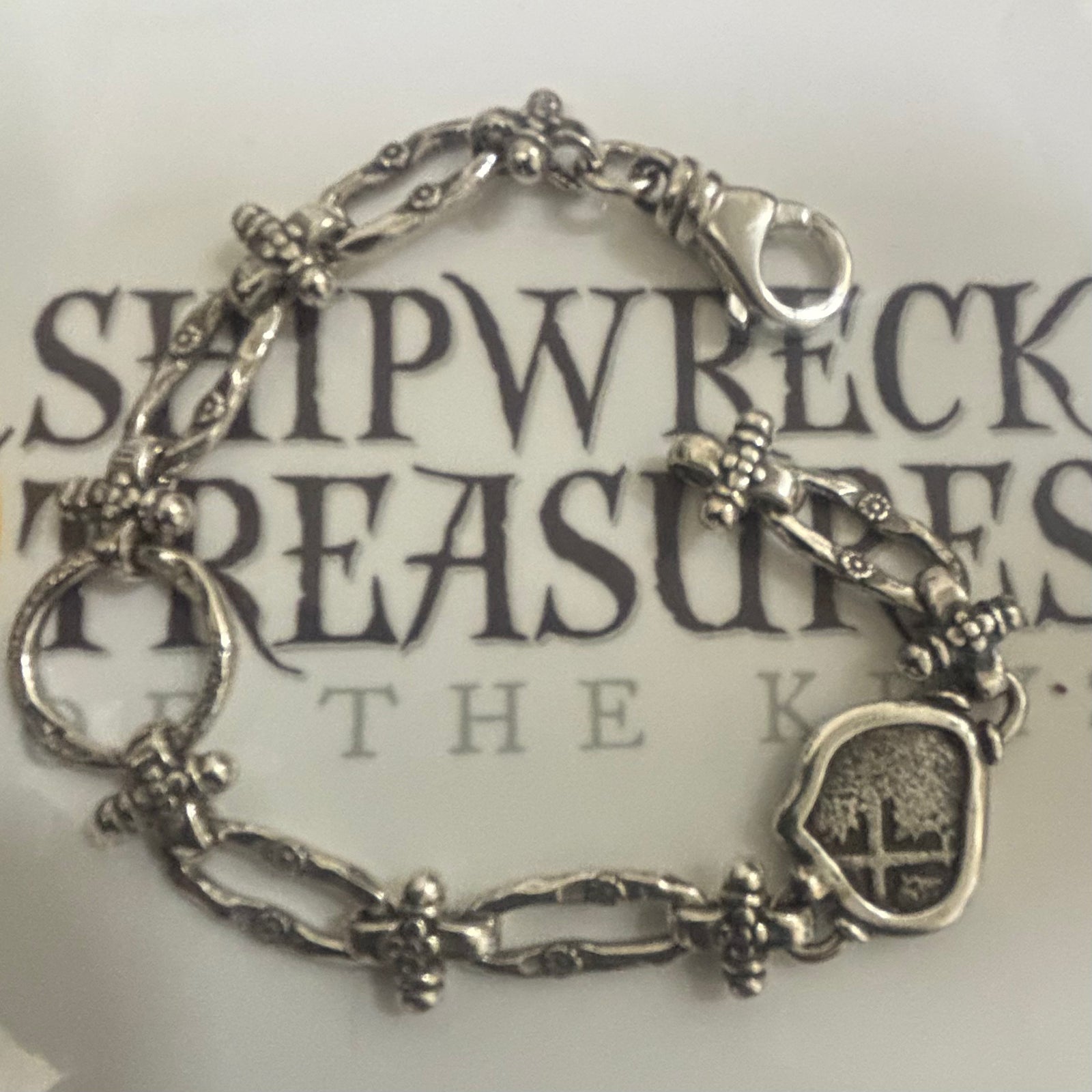 Rimac River coin (Peru) - 1/2 Reales - Sterling Silver Bracelet