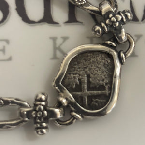 Rimac River coin (Peru) - 1/2 Reales - Sterling Silver Bracelet