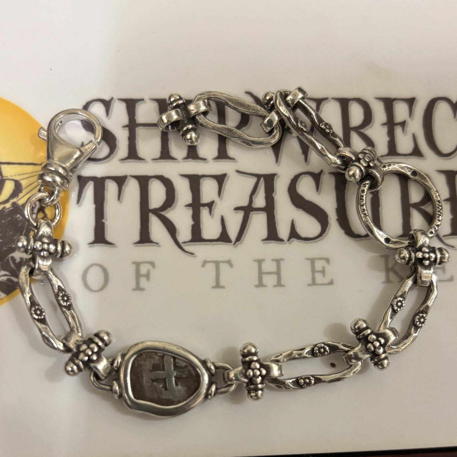 Rimac River coin (Peru) - 1/2 Reales - Sterling Silver Bracelet