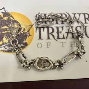 Rimac River coin (Peru) - 1/2 Reales - Sterling Silver Bracelet