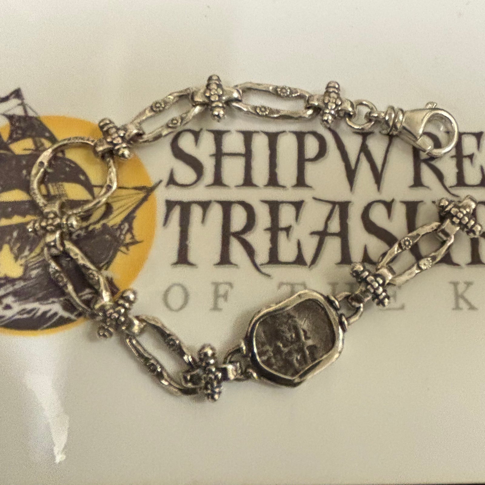 Rimac River coin (Peru) - 1/2 Reales - Sterling Silver Bracelet