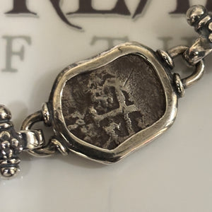 Rimac River coin (Peru) - 1/2 Reales - Sterling Silver Bracelet
