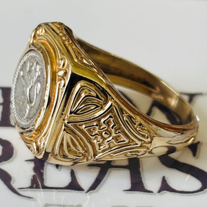 Guatemala - 1/4 Reales - 14K gold ring
