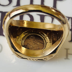 Guatemala - 1/4 Reales - 14K gold ring