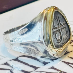 Authentic Spanish Cob - 1 Reales Coin Ring -
