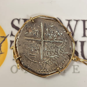 Nuestra Señora de Atocha Shipwreck - 8 Reales - Grade 1 - Mounted in 14K Gold