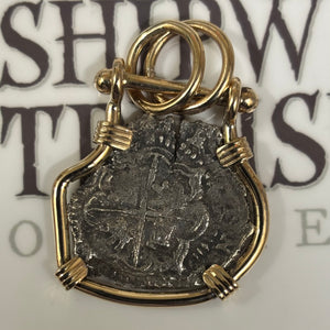 Nuestra Señora de Atocha Shipwreck - 2 Reales - 14k gold bezel