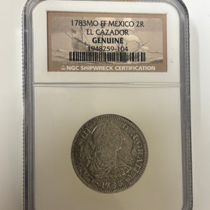 El Cazador Shipwreck - 2 Reales - Dated 1783