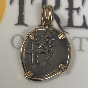 Authentic Spanish Cob -  1/2 Reales - 14kt Bezel