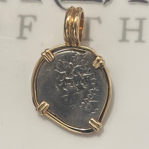 Authentic Spanish Cob -  1/2 Reales - 14kt Bezel