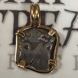 Authentic Spanish Cob -  1/2 Reales - 14kt Bezel