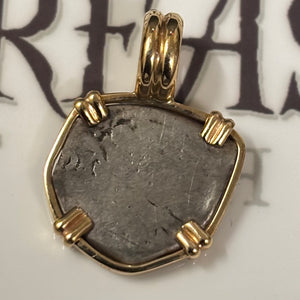 Authentic Spanish Cob -  1/2 Reales - 14kt Bezel
