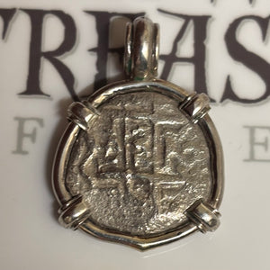 Authentic Spanish Cob -  2 Reales - Sterling Silver bezel