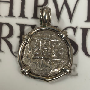 Authentic Spanish Cob -  2 Reales - Sterling Silver bezel