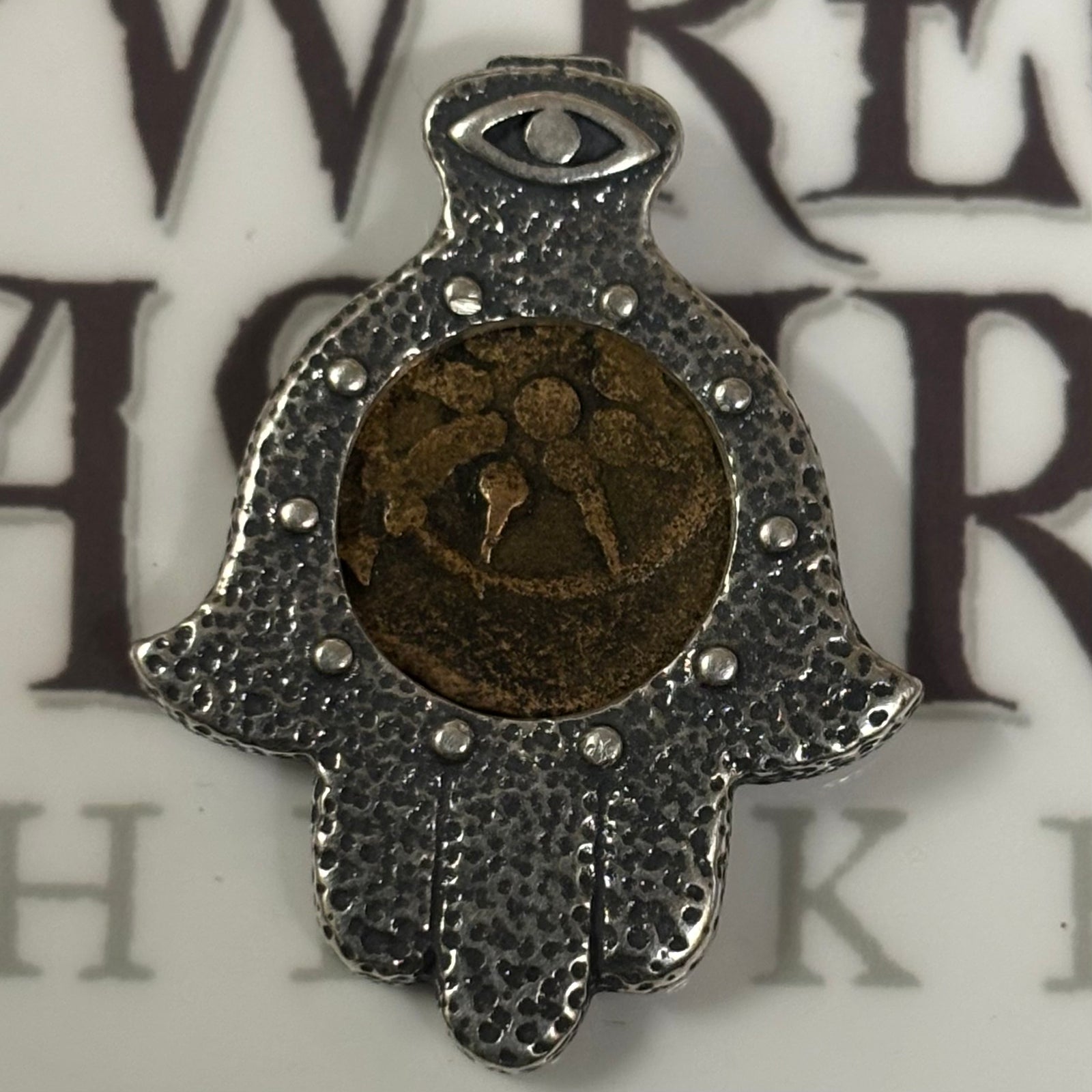 Widows Mite - Custom Sterling Silver Bezel - Sterling Silver Chain included