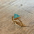 14k Australian Opal Triangle with Diamonds Ring