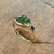 14k Green Tourmaline Ring with Lazulite