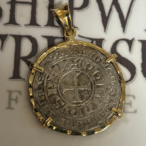 French Crusader coin - Tours France - Circa (1290-1295) "Gros Tournois"