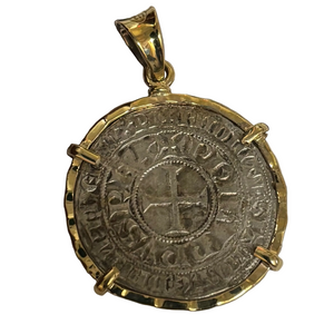 French Crusader coin - Tours France - Circa (1290-1295) "Gros Tournois"