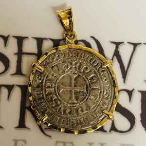 French Crusader coin - Tours France - Circa (1290-1295) "Gros Tournois"