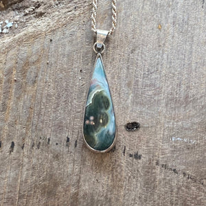 One of a Kind Agate Pendant in Sterling Silver Mount